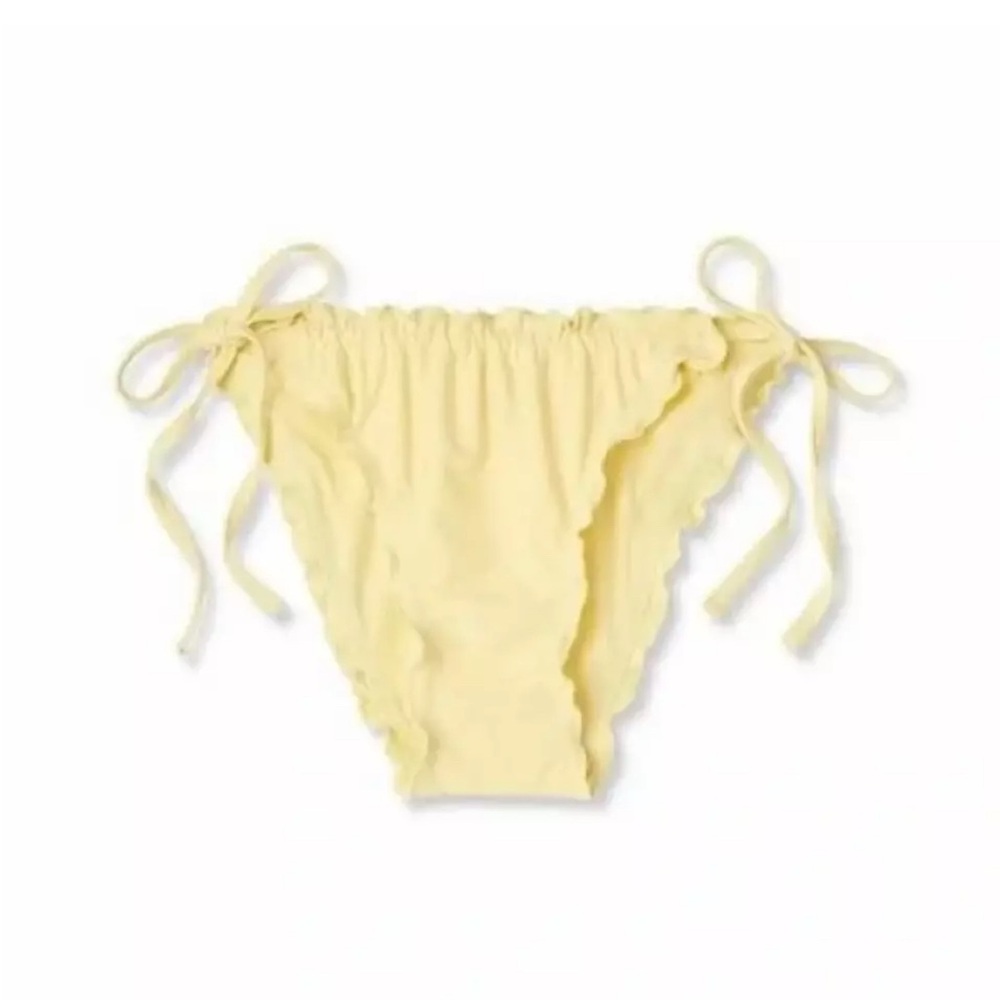 Wild Fable Women's Ruffle Side Tie Cheeky Yellow Bikini Bottom XS